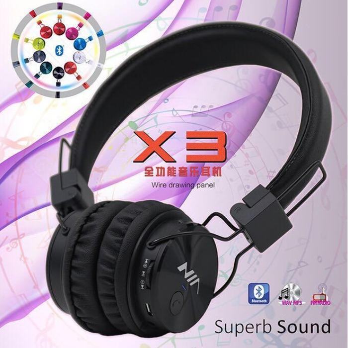 Jual Nia-X3 Headset Bluetooth Alat Dengar Lagu Musik Bass