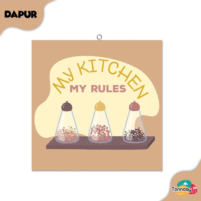 Gambar TENNESY HIASAN DINDING DAPUR ART AESTHETIC 20x20CM WALL DECOR KAYU  Pajangan Gantungan - S1-A dari Tennesy Kota Malang Tokopedia