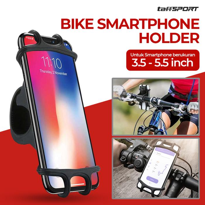 Gambar TaffSPORT Bike Smartphone Holder Sepeda Universal Bicycle - Black dari Central Aksesoris Jogja undefined Tokopedia