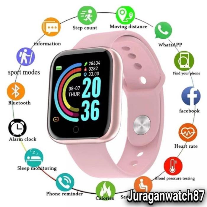 Gambar Arloji baru Jam Tangan Pintar Hp SmartWatch Android Anak Pria Wanita - Pink dari heah stor3 undefined Tokopedia