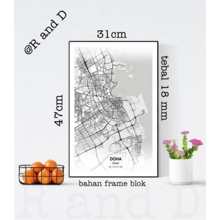 Gambar Maps dekorasi rumah aesthetic ukuran A3, hiasan dinding gambar peta - 1 dari Rahardjoe Design undefined Tokopedia