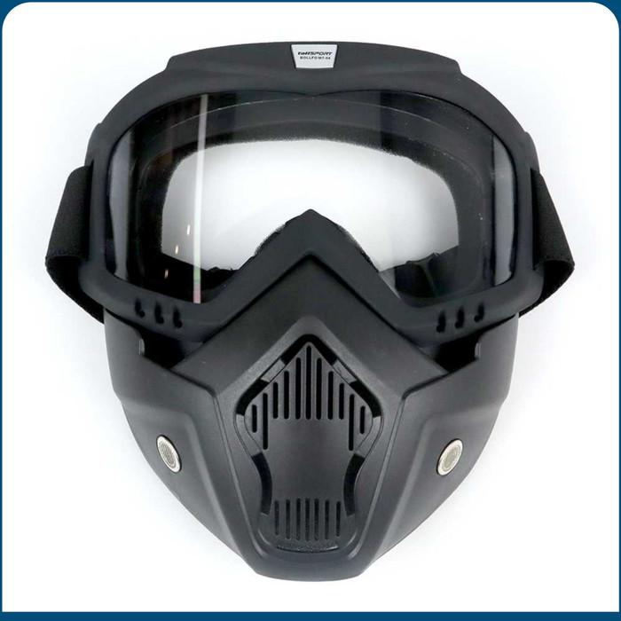 Gambar kacamata helm motor retro windproof masker goggles mask google - transparan dari ArkamayaStore undefined Tokopedia