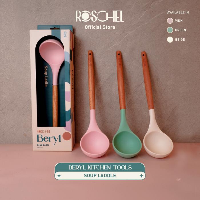 Gambar Ong Houseware - Roschel Peralatan Masak Spatula Sodet Food TOng Sillicone Beryl RTS110 - RTS114 Soup, Putih dari ONG HOUSEWARE undefined Tokopedia