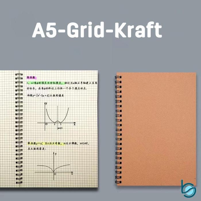 Gambar Spiral Notebook / Buku Spiral A5/B5 60 lembar - Best Stationary - A5-kraft-Grid dari Best Stationary undefined Tokopedia