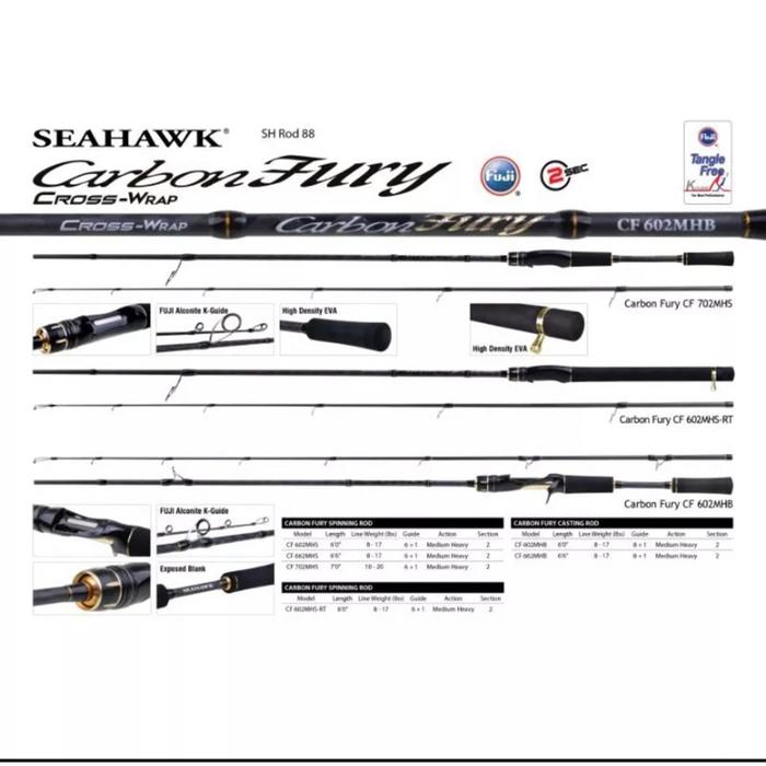 Seahawk Carbon Fury Fury Fishing Rod Joran Seahawk Carbon Fury 702