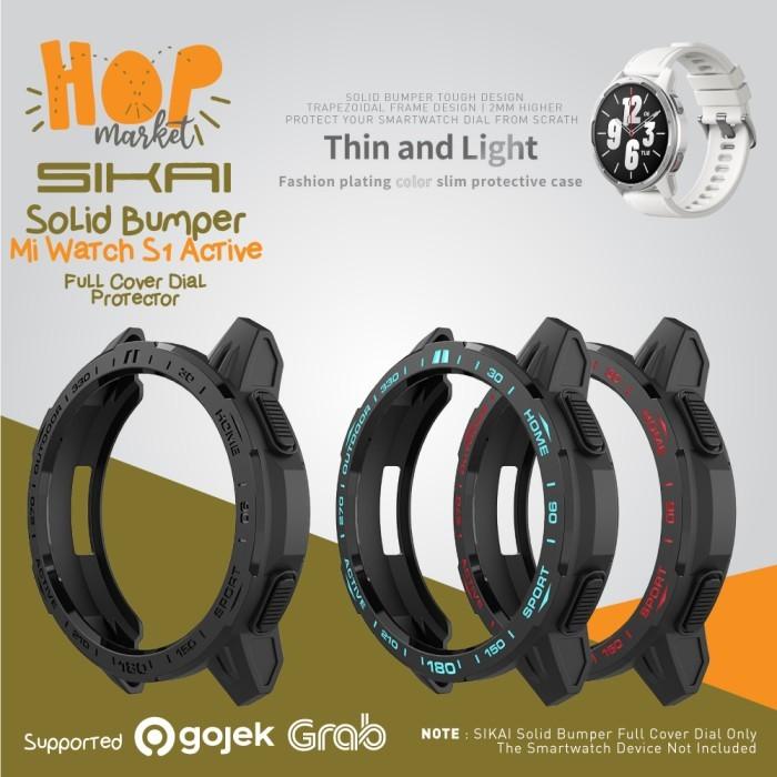 Gambar SIKAI SOLID BUMPER Case Screen Frame Cover for Xiao Mi Watch S1 Active - BLACK RED dari hop market undefined Tokopedia