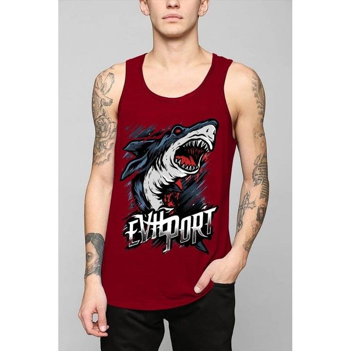 Gambar SINGLET PRIA KEREN MURAH WARNA SHARK TERBARU EVORT KAOS DISTRO - Maron, L dari 3MiLy Store undefined Tokopedia