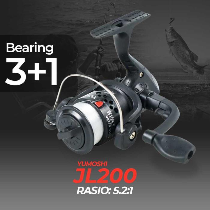 Gambar Gulungan Pancing Fishing Reel 3+1 Ball Bearing 5.2:1 - Hitam dari GUBUK PERKAKAS 02 undefined Tokopedia