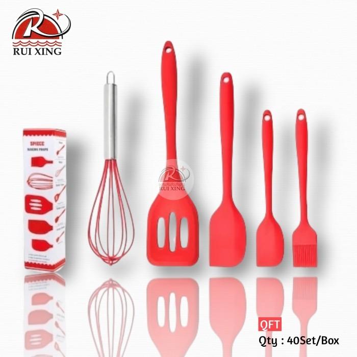 Gambar Rui Xing Spatula sutil set silikon - Hitam dari Banayya-Kitchenware undefined 5 Tokopedia