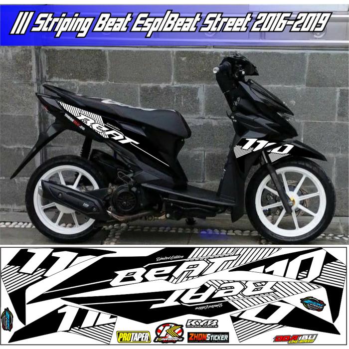 Gambar striping honda beat new esp beat street 2016/2019 beat hedon P006 - dasar hitam dari Pnom Sticklite undefined Tokopedia