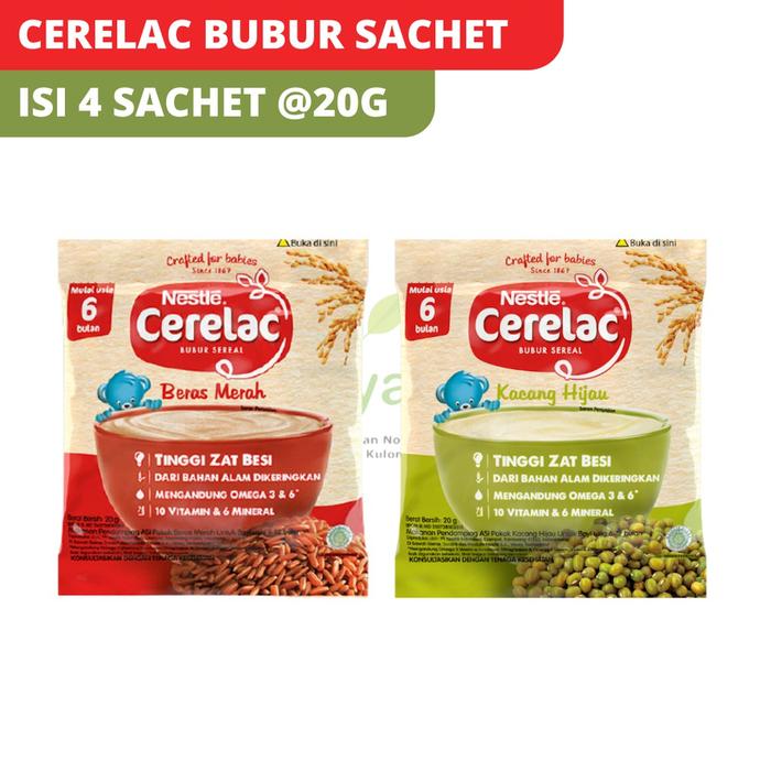 Gambar CERELAC BUBUR BAYI SACHET 4PCS @20G - KACANG HIJAU dari #NAND undefined Tokopedia