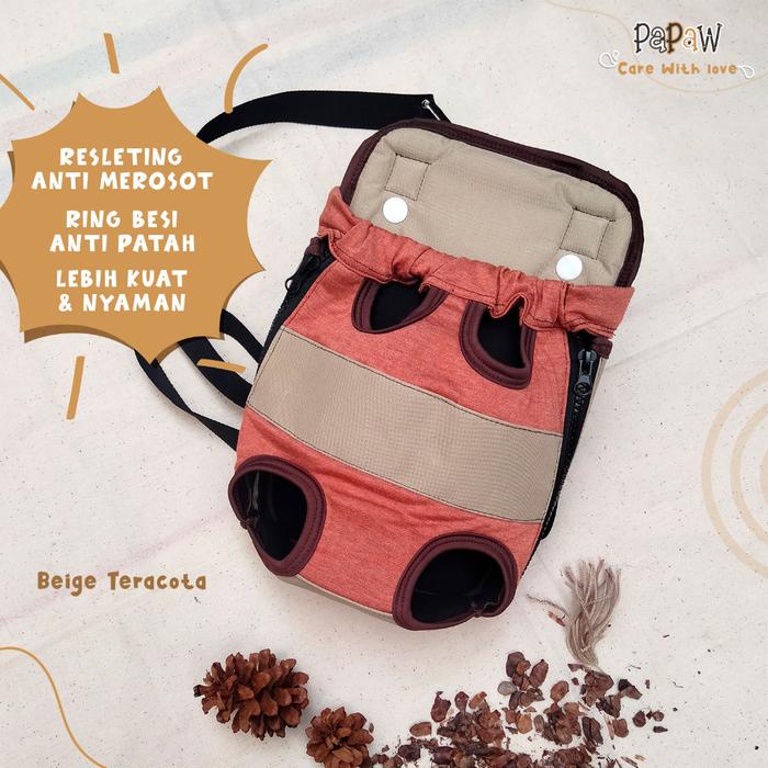 Gambar Gendongan Kucing Depan Belakang Tas Gendong Anjing Kitten Lucu Kecil B - Beige Teracota, Size L dari pokemon-store15 undefined Tokopedia