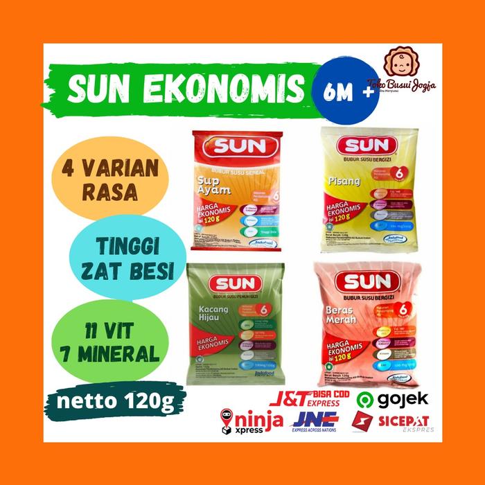 Gambar Sun Bubur Sereal Susu / Cereal Ekonomis 120 g Beras Merah Kacang Hijau dari #NAND undefined Tokopedia