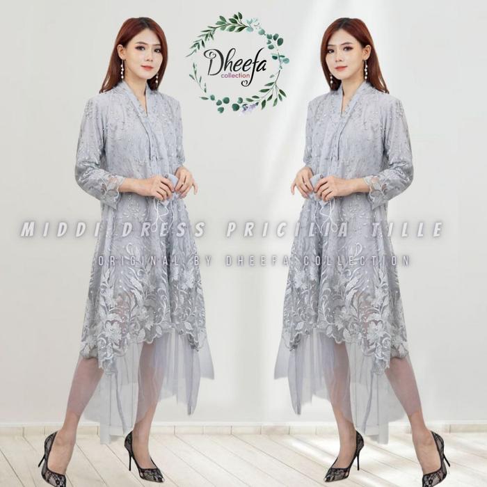 Gambar DRESS KEBAYA WANITA PESTA TERBARU MODERN KONDANGAN NATAL PREMIUM - SILVER, M dari Bharatabatik99 undefined Tokopedia