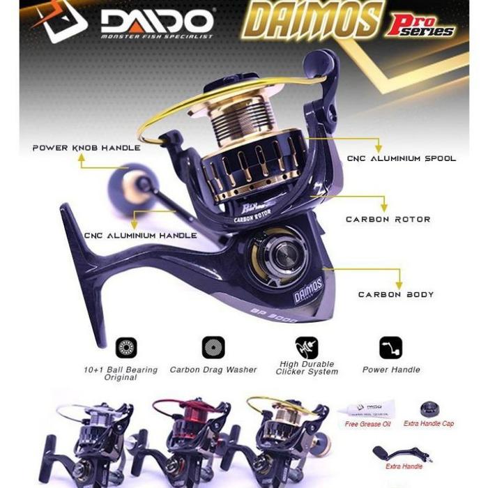 Gambar reel daido daimos pro series carbon BP 1000 2000 3000 4000 6000 free dari suldomino undefined Tokopedia