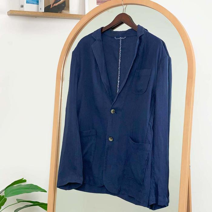 Gambar Jack & Jones Blazer Pria Lengan Panjang 17 Blue Long Slim Fit Outer - XS dari Salezone Official undefined Tokopedia
