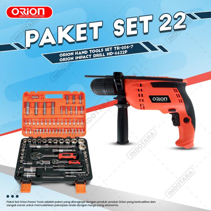 Gambar Paket Set 22 - Impact Drill HD-6622P - Hand Tools TR-006-7 dari telelok undefined Tokopedia