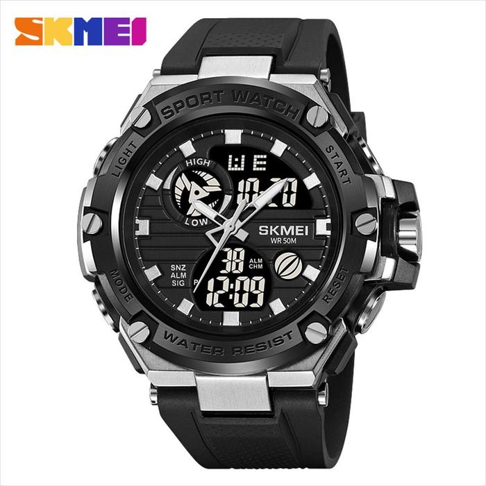 Gambar Jam Tangan Sport Pria Analog Digital SKMEI 2119 Water Resist Original - Silver dari SKMEI MURAH & ORIGINAL undefined Tokopedia