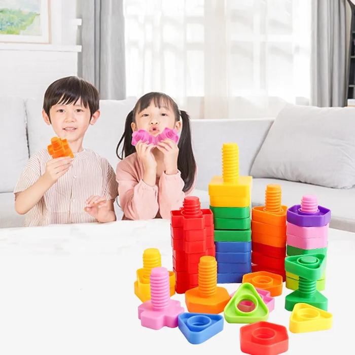 Gambar GK 20Pcs Set Screw Building Blocks Children Educational Montess dari Geek Kit undefined Tokopedia