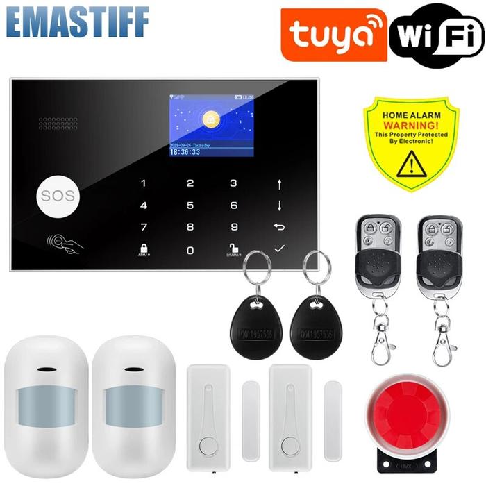 Gambar IOS Android APP Wired Wireless Home Security Tuya WIFI GSM Alarm dari Bestaudio store undefined Tokopedia
