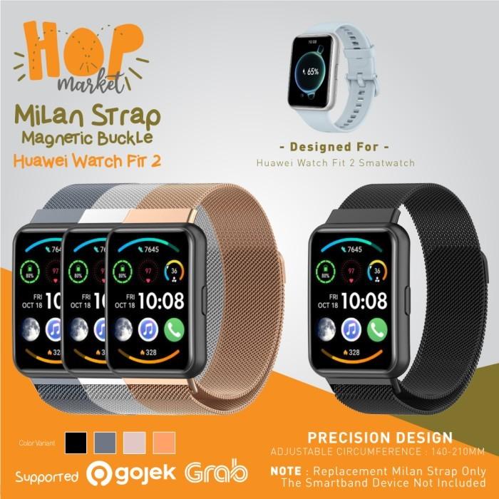 Gambar Stainless Steel Strap Milan for Huawei Watch Fit 2 (Tali Jam Fit2) - ROSE GOLD dari hop market undefined Tokopedia