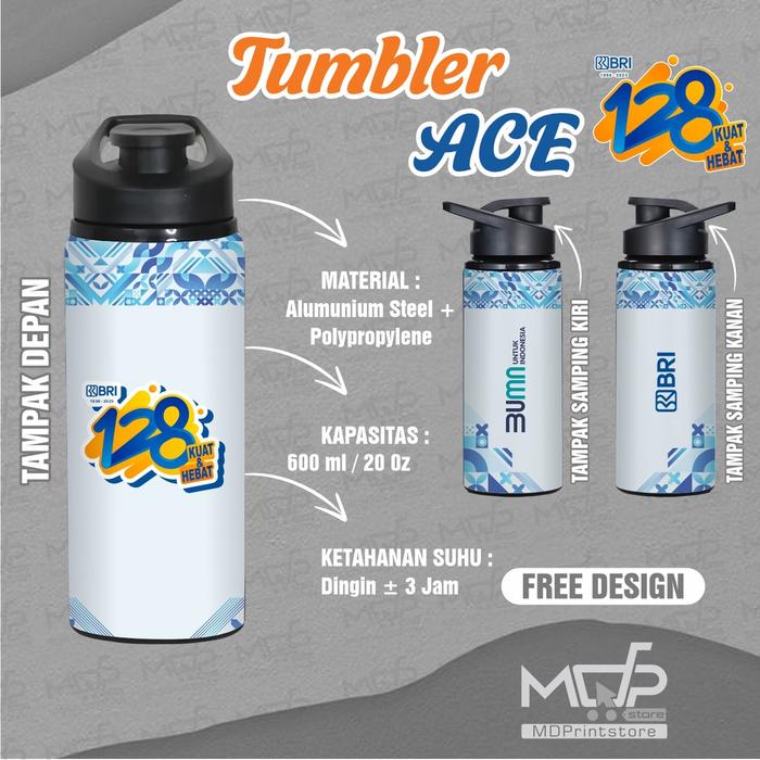Gambar TUMBLER HUT BRI 128 TYPE E TERMOS BOTOL MINUM BANK BRI MDPRINTSTORE - ACE dari MDPrintStore undefined Tokopedia