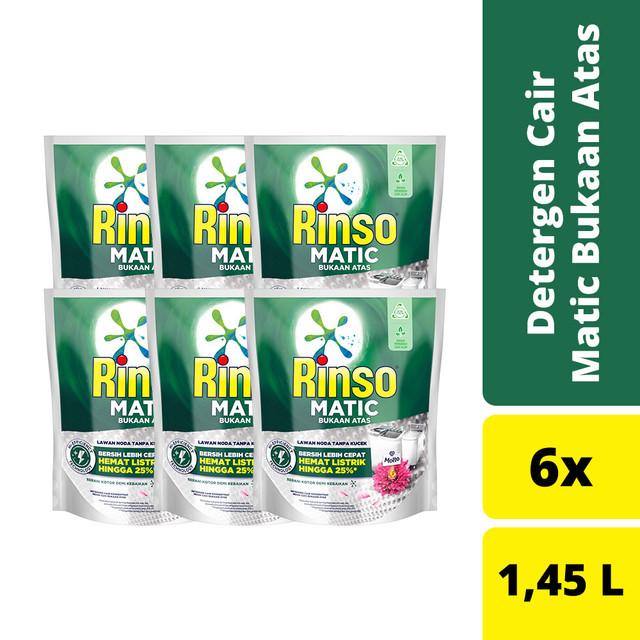 Gambar Rinso Matic Detergen Deterjen Cair Mesin Bukaan Atas 1450ml Isi 6 dari Unilever Official Store undefined Tokopedia