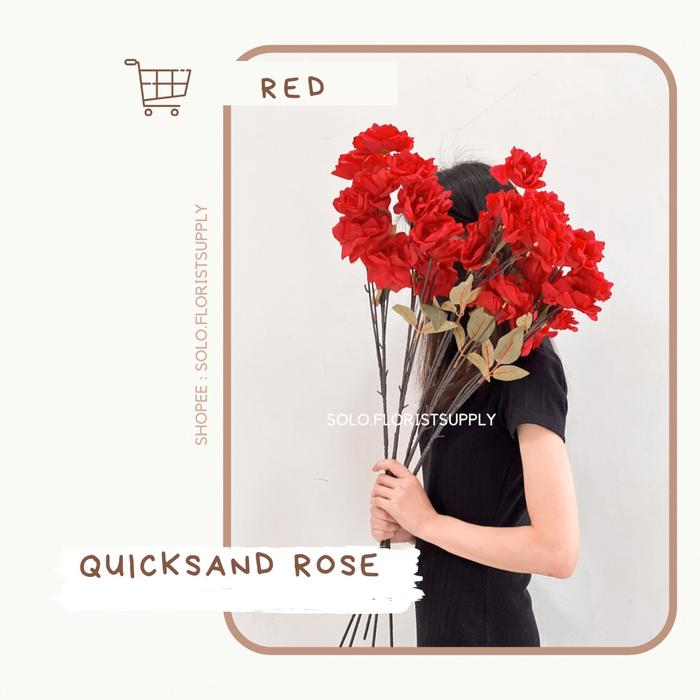 Gambar QUICKSAND ROSE ROSE SILK Bunga Mawar Impor Rose Paris Kombinasix11 - RED dari Solo Florist Supply undefined Tokopedia