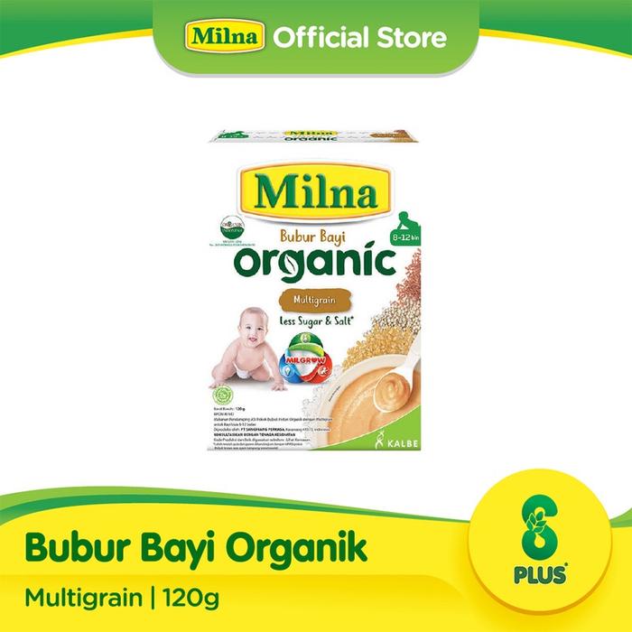 Gambar Milna Bubur Bayi organic 120gr 6+ & 8+ / Bubur bayi Mpasi - Multigrain 8M dari jessicacolletion undefined Tokopedia
