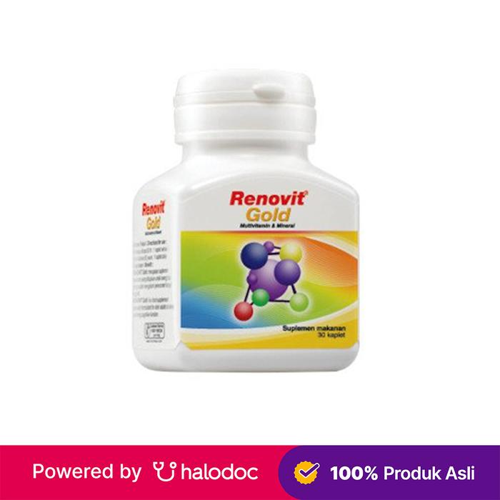 Gambar Renovit Gold 30 Kaplet - Multivitamin - Halodoc dari Apotek Halomedika Tirta Raya Sidoarjo undefined Tokopedia