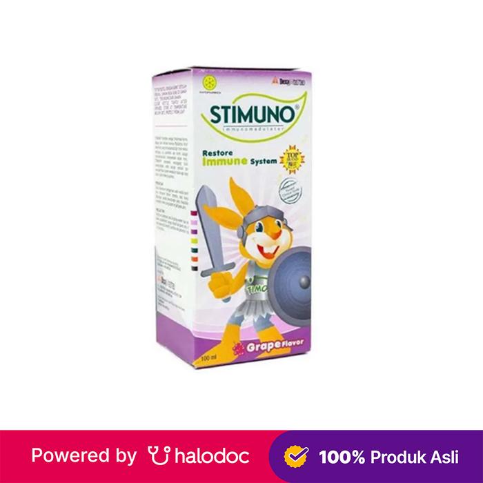 Gambar Stimuno Sirup Rasa Anggur 100 ml - Vitamin & Suplemen - Halodoc dari Apotek Halomedika Cicendo undefined Tokopedia