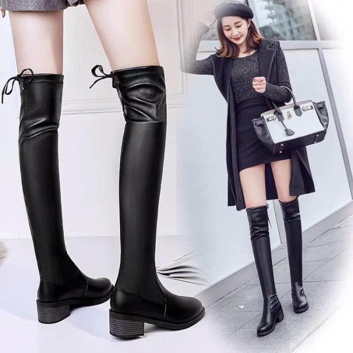Gambar Sepatu Boots overknee kulit anti air musim dingin/Winter waterproof - 36 dari Bebo Winter Shop undefined Tokopedia