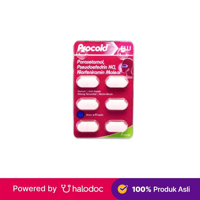 Gambar Procold Flu 6 Kaplet - Obat Batuk & Flu - Halodoc dari Apotek Halomedika Tirta Raya Sidoarjo undefined Tokopedia