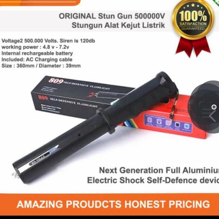 Gambar Stun gun alat kejut listrik tongkat baton strum plus senter & sirine dari karaa storee undefined Tokopedia