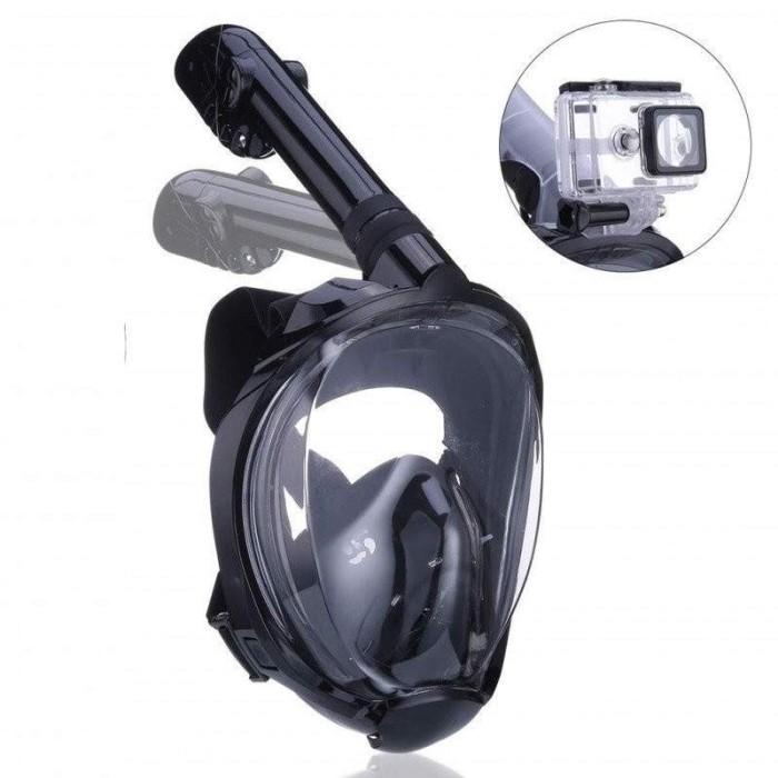 Gambar Alat Snorkel Full Face mudah bernafas Dengan mount Camera - Hitam dari Autoku undefined Tokopedia