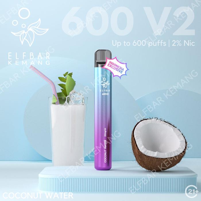 Gambar ELFBAR 600 Puffs 600V2 Coconut Water | ELF BAR Disposable Pod Vape - Coconut Water dari Elfbar Jakarta undefined Tokopedia