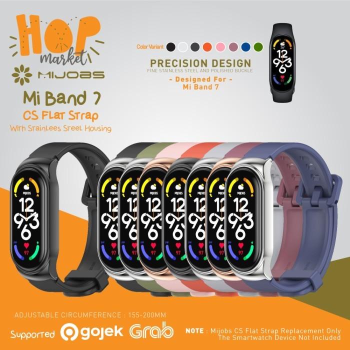 Gambar MIJOBS CS Flat Hole Silicone Strap for Xiao Mi Band 7 Tali Jam Silikon - BURGUNDY ROSE dari hop market undefined Tokopedia