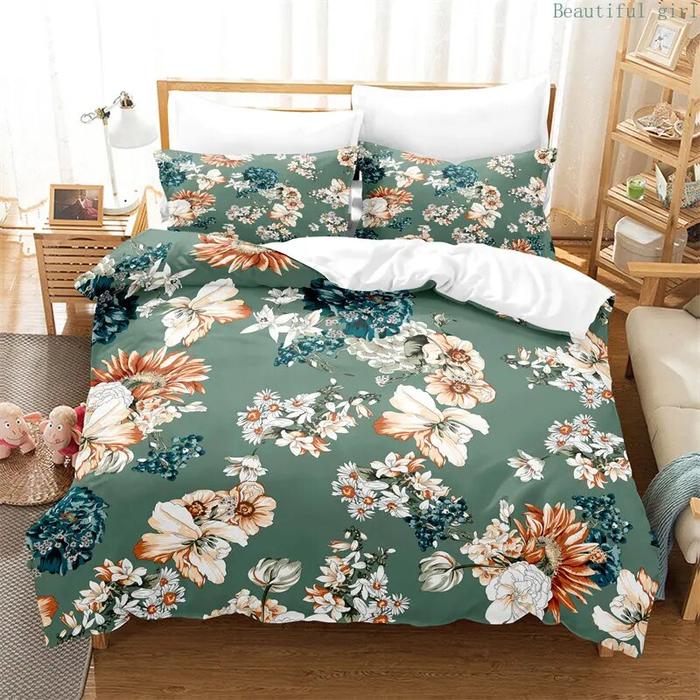 Gambar DJ Flowers Bedding Set Duvet Cover Set 3d Bedding Digital Print dari Delphi Joy undefined Tokopedia