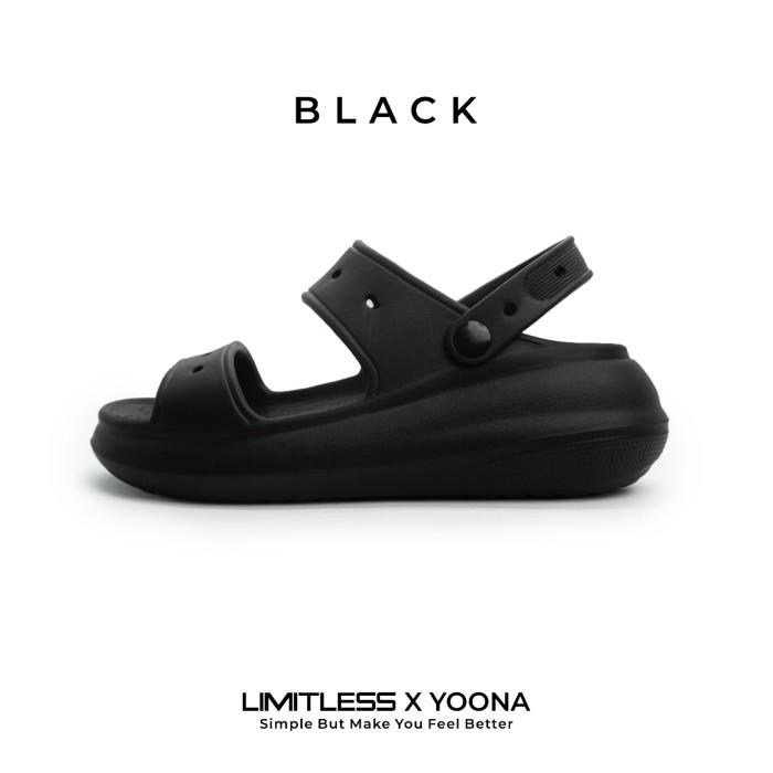 Gambar Sandal Slop Wanita Tali Platform Sendal Cewek Slop Terbaru Fashionable - Hitam, 39 dari Limitless Swiss undefined Tokopedia