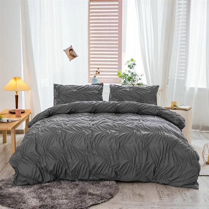 Gambar DJ MWSWL Duvet Cover Set 3 Piece Bedding Set Wave Pleated Embro dari Delphi Joy undefined Tokopedia