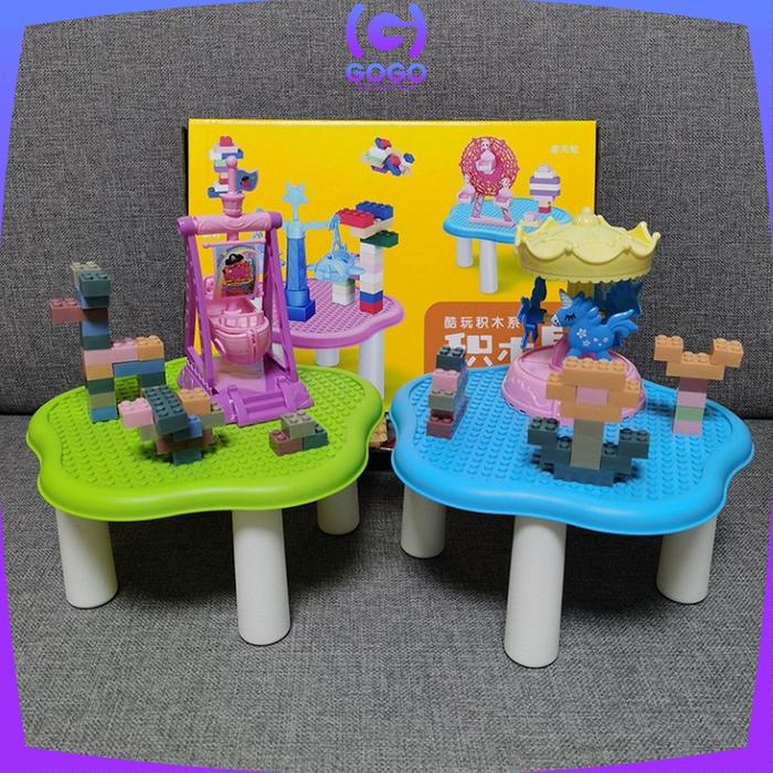 Gambar GOGO-M212 Mainan Balok Susun Theme Park Mini Set Meja DIY Building dari cimayang12 undefined Tokopedia