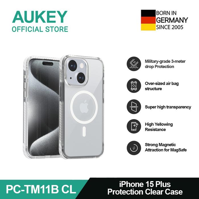 Gambar AUKEY iPhone 15 Premium Protection Clear Case PC-TM11-CL with MagSafe - iPhone 15 Plus dari AUKEY OFFICIAL STORE undefined Tokopedia