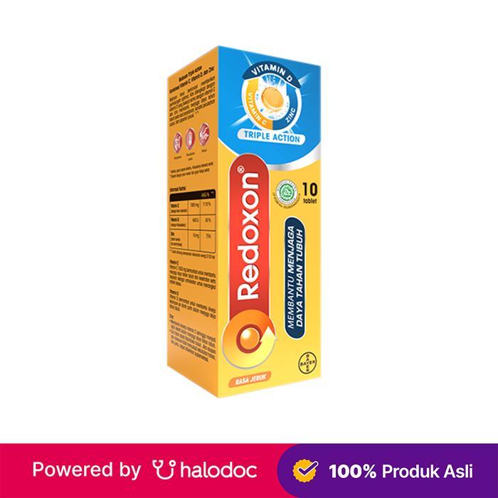 Gambar Redoxon Triple Action Effervescent 10 Tablet - Vitamin C - Halodoc dari Apotek Halomedika Cicendo undefined Tokopedia