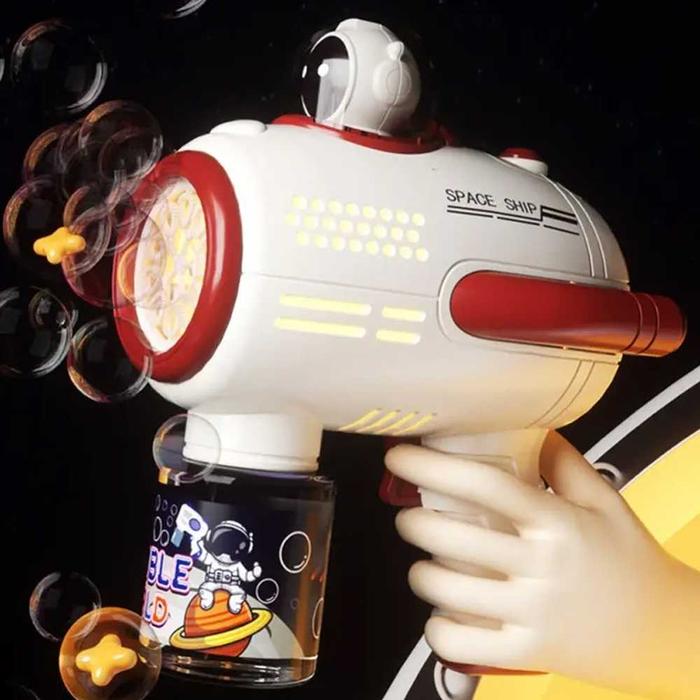 Gambar FUNBLE Mainan Pistol Gelembung Balon Bubble Gun Astronauts 10 Hole - Merah dari Bakomersil undefined Tokopedia