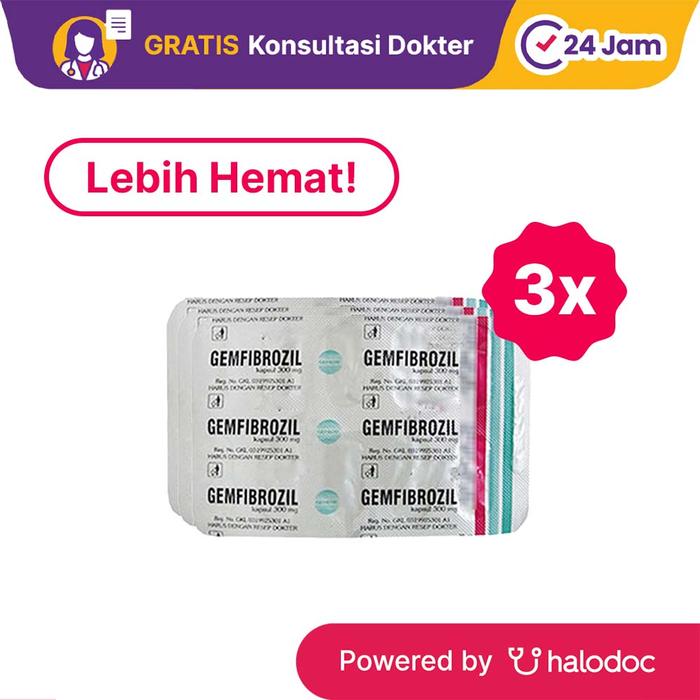 Gambar Gemfibrozil 300 mg 3 Strip (10 Kapsul/Strip) dari Apotek Kosambi Jakarta Barat undefined Tokopedia