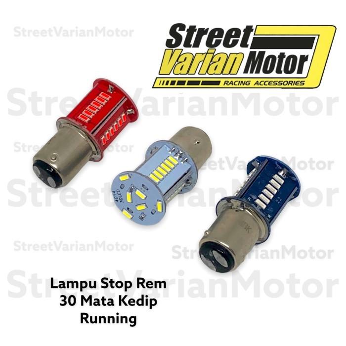 Gambar Lampu Stop Rem 30 Mata Bayonet Strobo Running - Putih dari Street Varian Motor undefined Tokopedia
