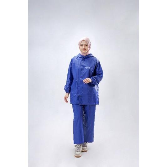 Gambar Jas Hujan Gna Setelan Bahan Karet Pvc Tebal - Biru, L dari Iyan Kabel undefined Tokopedia