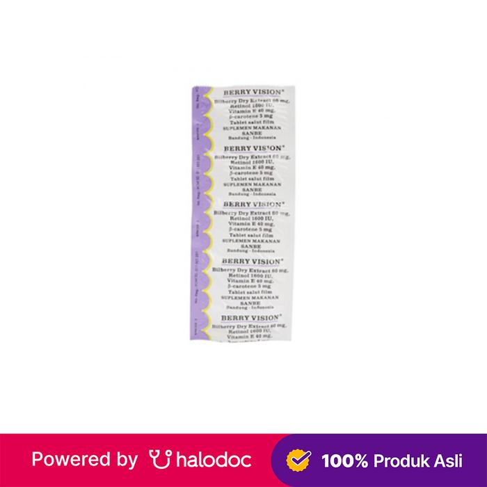 Gambar Berry Vision 10 Tablet - Vitamin Mata - Halodoc dari Apotik Indobat Ungasan undefined Tokopedia