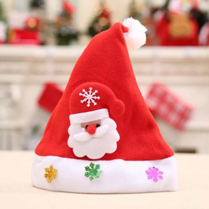 Gambar TJH-16 Topi Natal Anak Anak / Topi Merry Boneka / Topi Santa Claus - Santa Anak* dari zies store undefined Tokopedia