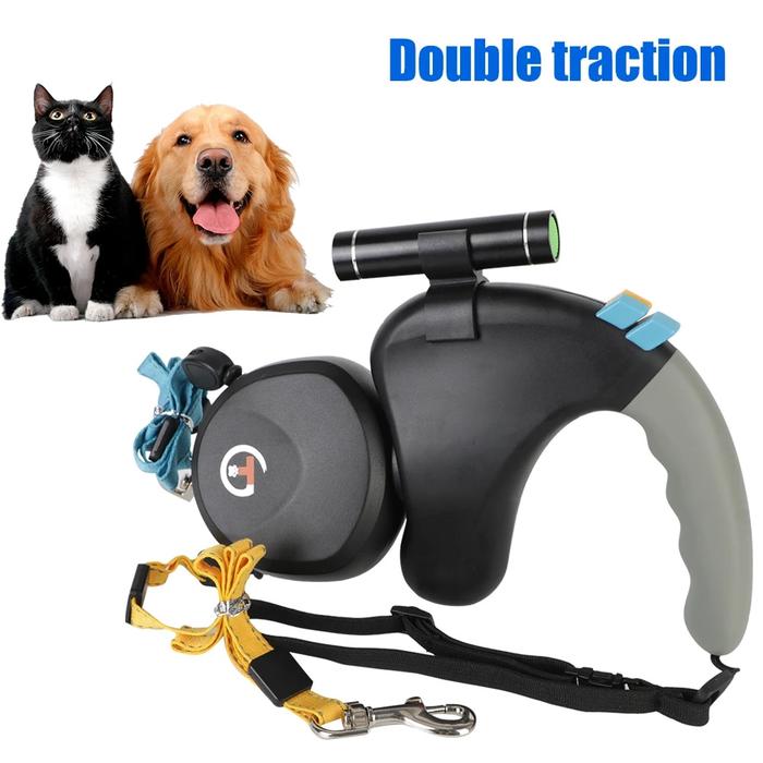 Gambar Rotation Pet Rope Pet Supplies Double with Light Dual Dog Rope Leash dari Limbommi Store undefined Tokopedia